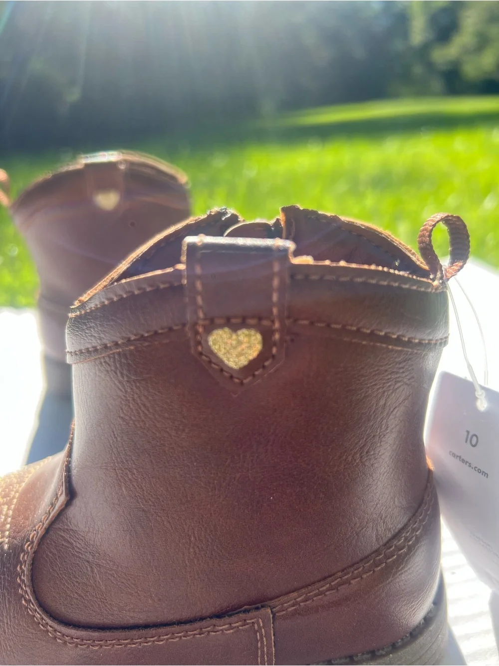 Carter's Brown Leather-Look Cowgirl Toddler Boots - Size 10 - NWT